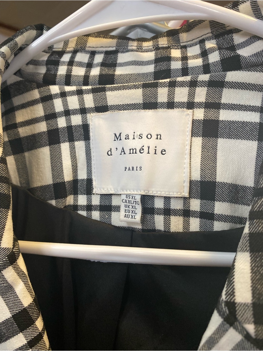 Maison d'Amelie Black & White Plaid Double-Breasted Blazer - Picture 3 of 8